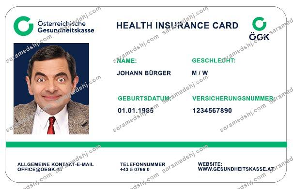 Austria OGK health insurance card